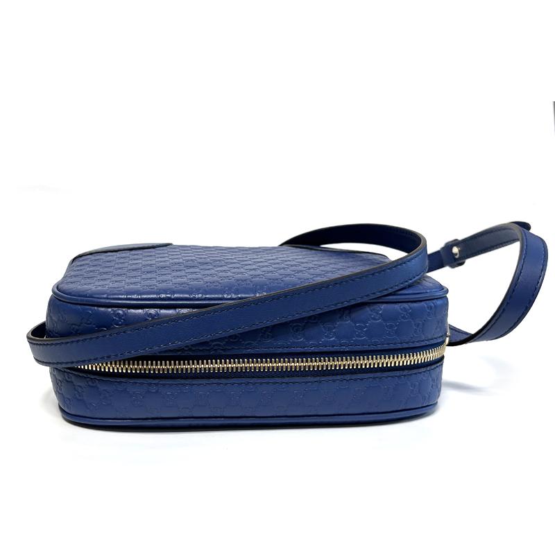 GUCCI GG Guccissima Disco Crossbody Bag Blue 449413 BMJ1G