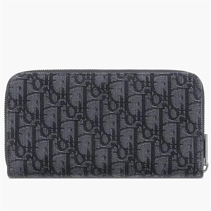DIOR Oblique Jacquard Long Wallet Black