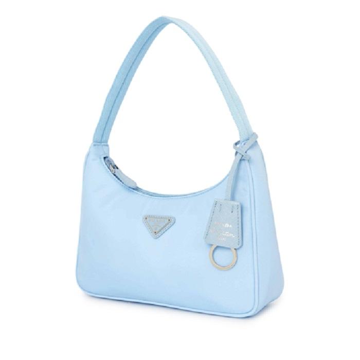 PRADA Re-Nylon Hobo Bag Sky Blue Shoulder Bag