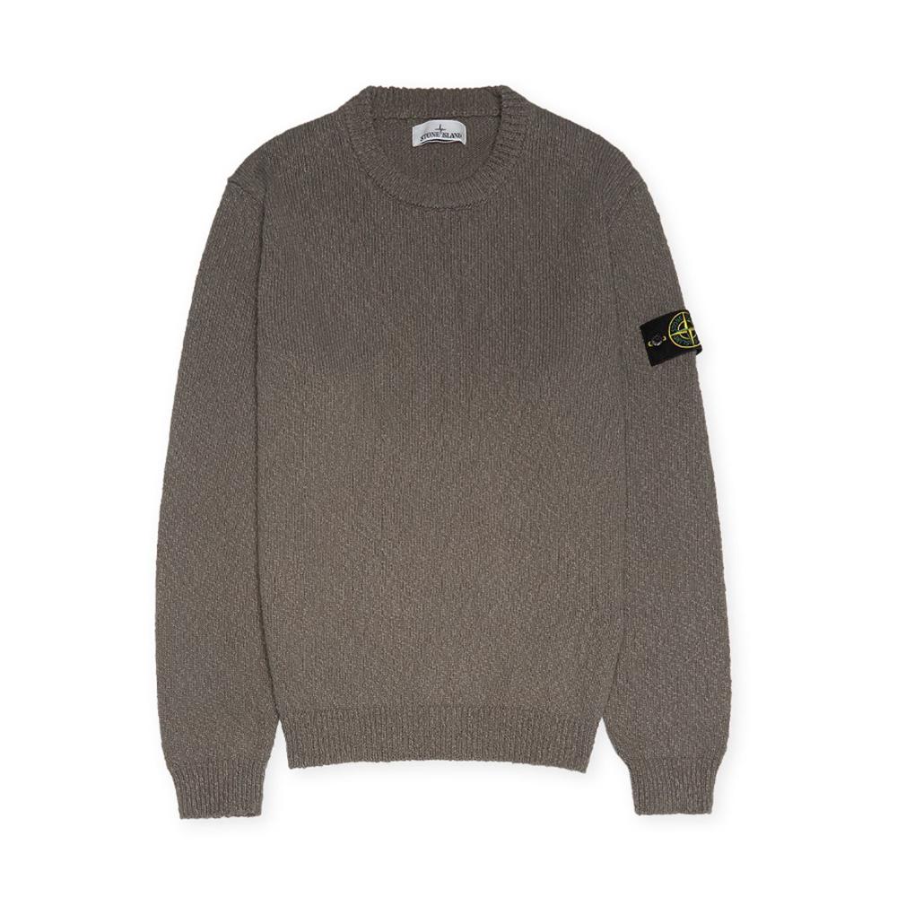 STONE ISLAND Men’s Uneven Knit Loose Fit Crewneck Sweater Navy