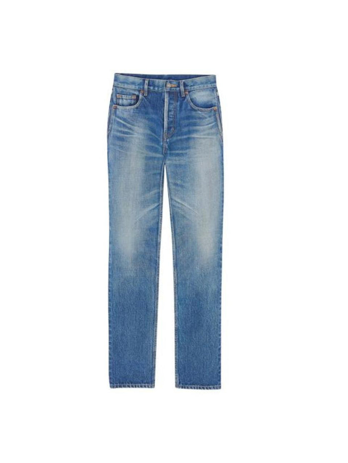 Saint Laurent Vintage Blue Straight Leg Denim Jeans