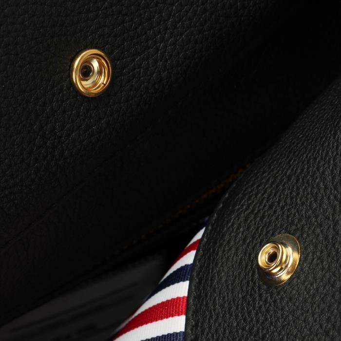 THOM BROWNE RWB Medium Tool Tote Bag Black Leather Tote