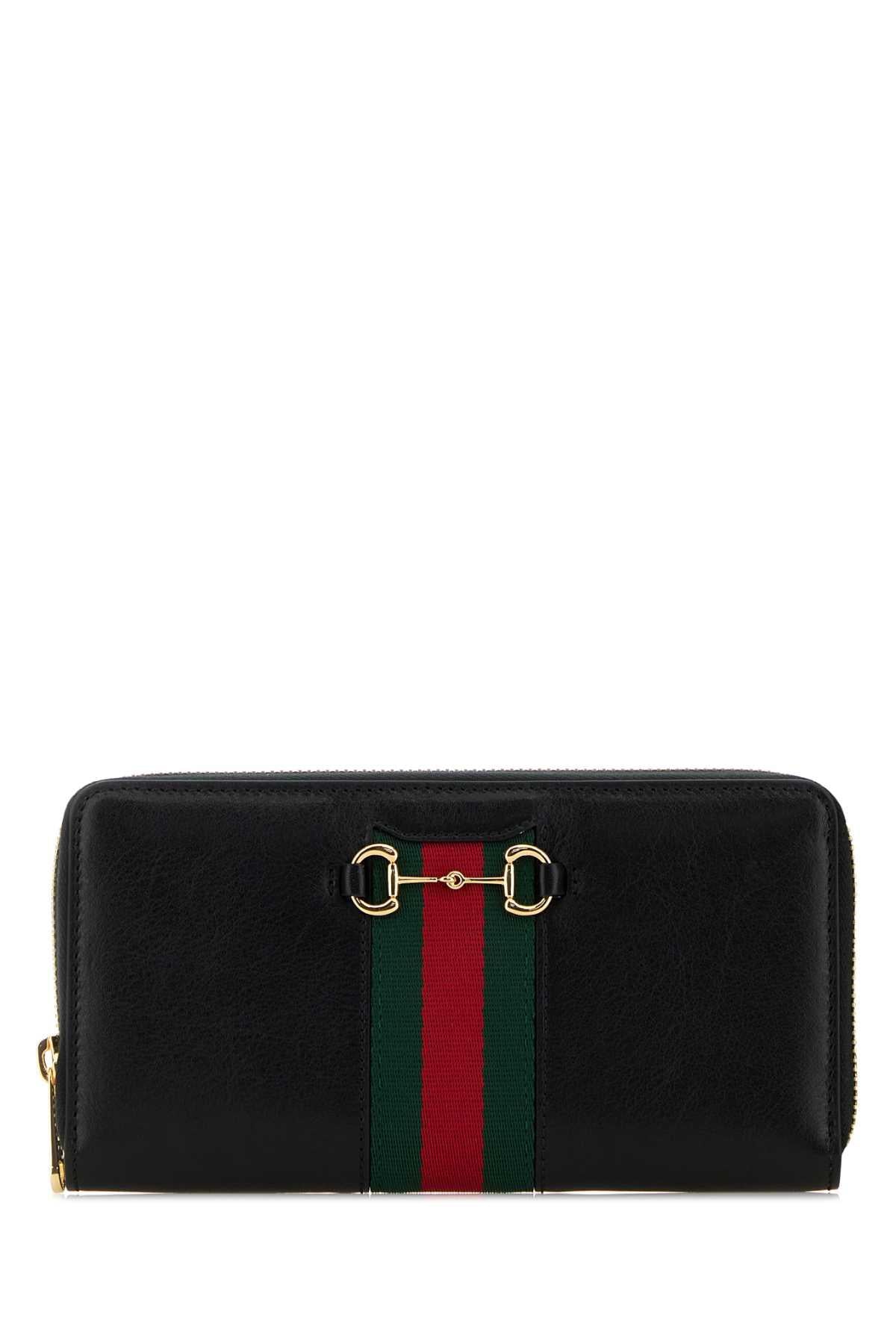 GUCCI Black Leather Clutch Wallet