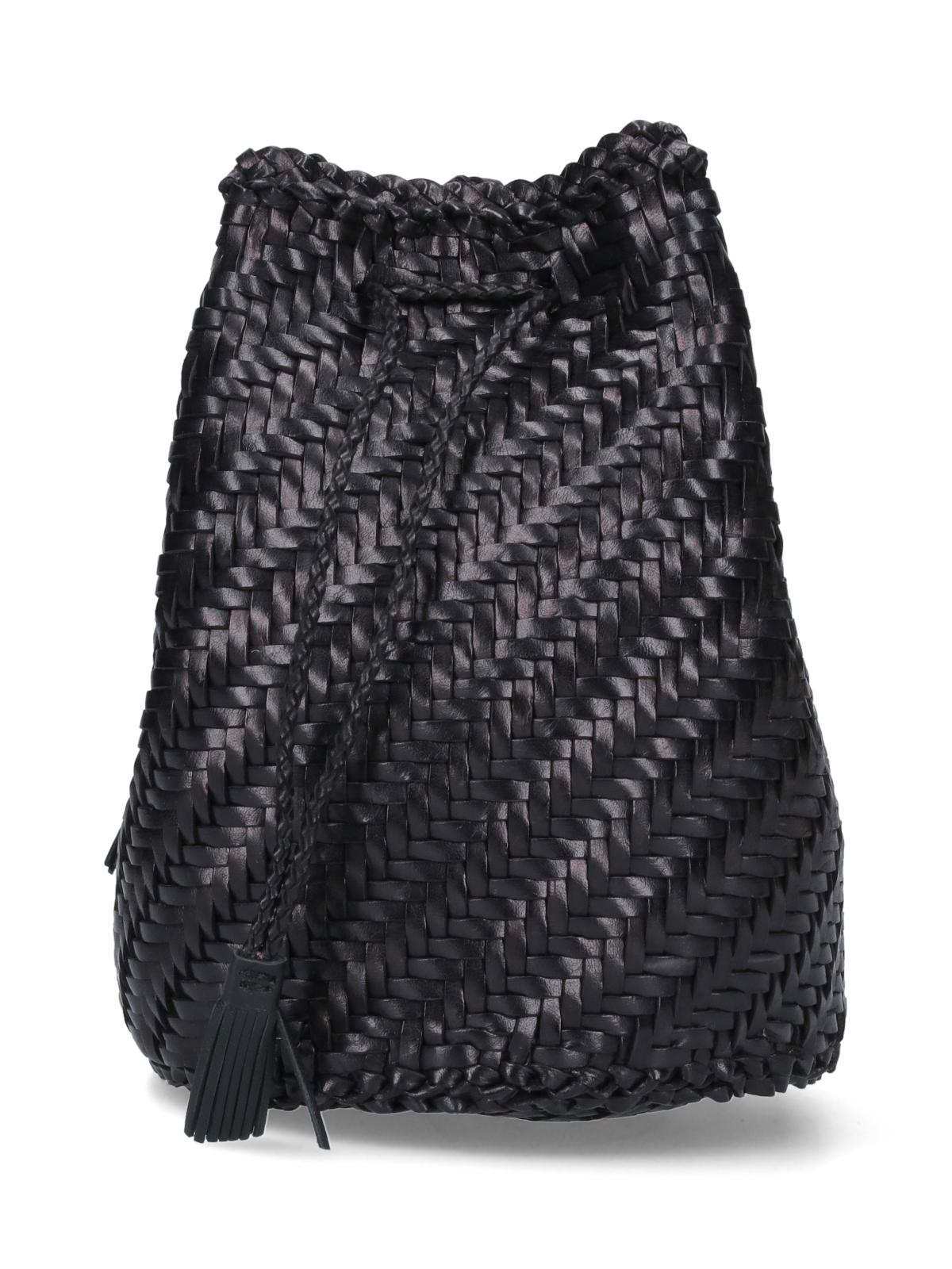 Dragon Diffusion Black Woven Leather Shoulder Bag