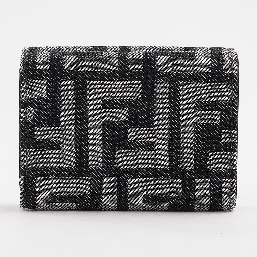 FENDI Baguette Micro Bi-Fold Wallet Women Leather Brown
