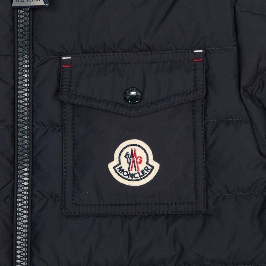 Moncler Quilted Down Puffer Jacket Navy Kids 12A14A Adult Wearable