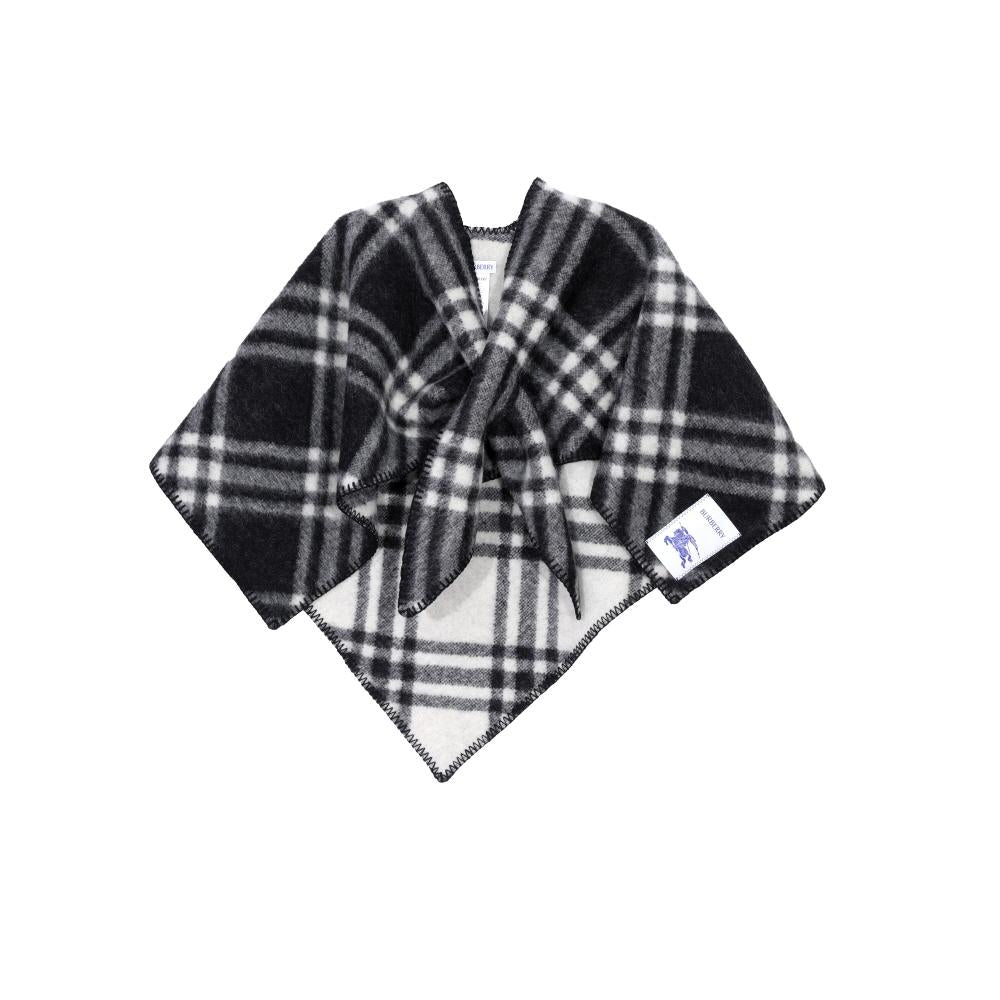 BURBERRY Check Wool Scarf Women’s Cape Coat