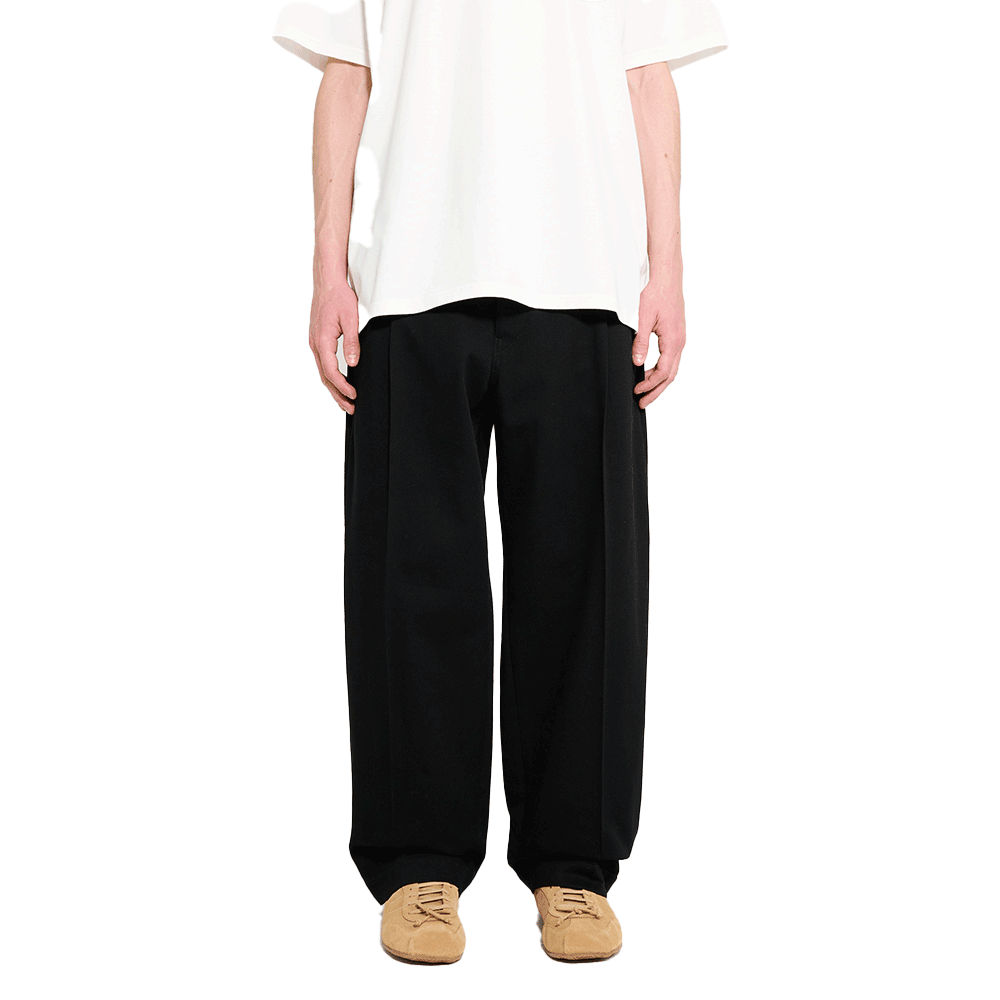 Lemaire Black Pleated Carrot Pants Unisex Classic Trousers PA1194 LF136