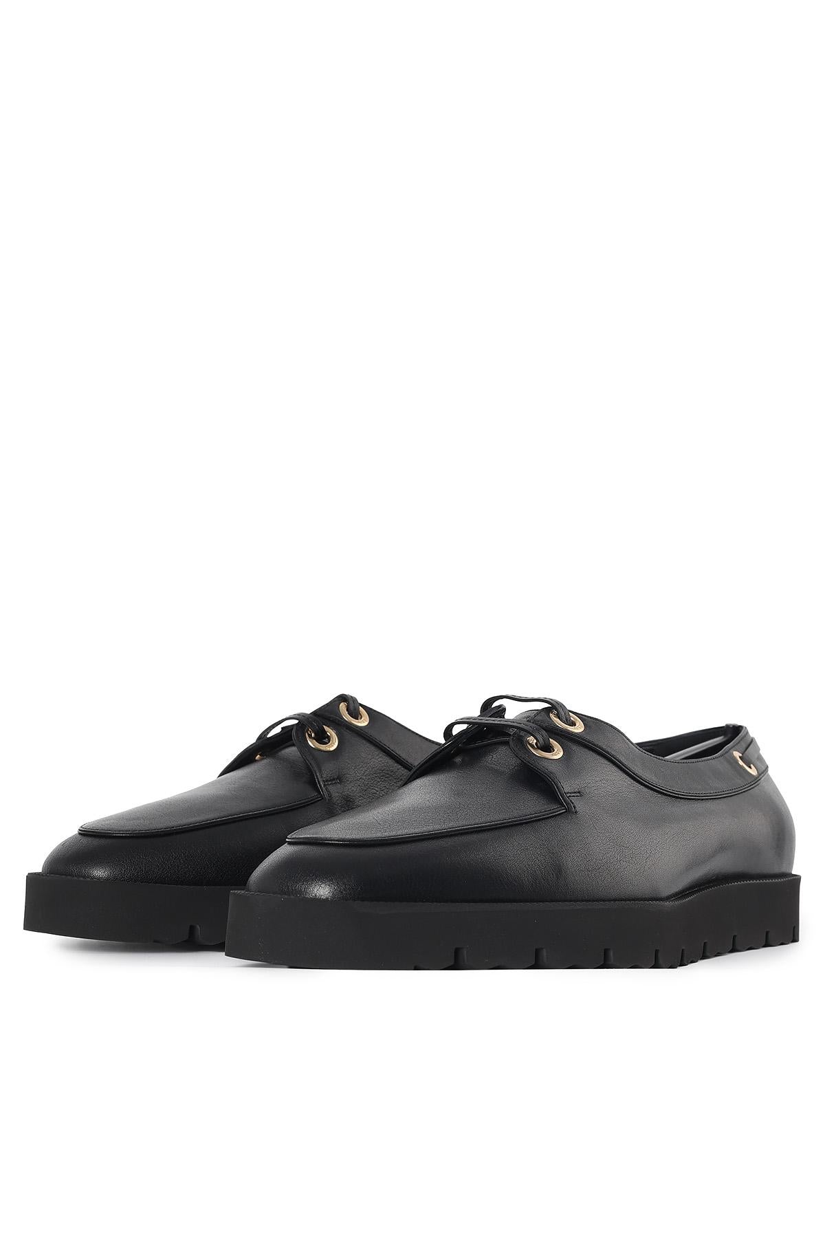 CELINE Supple Calfskin Deck Penny Loafers Black