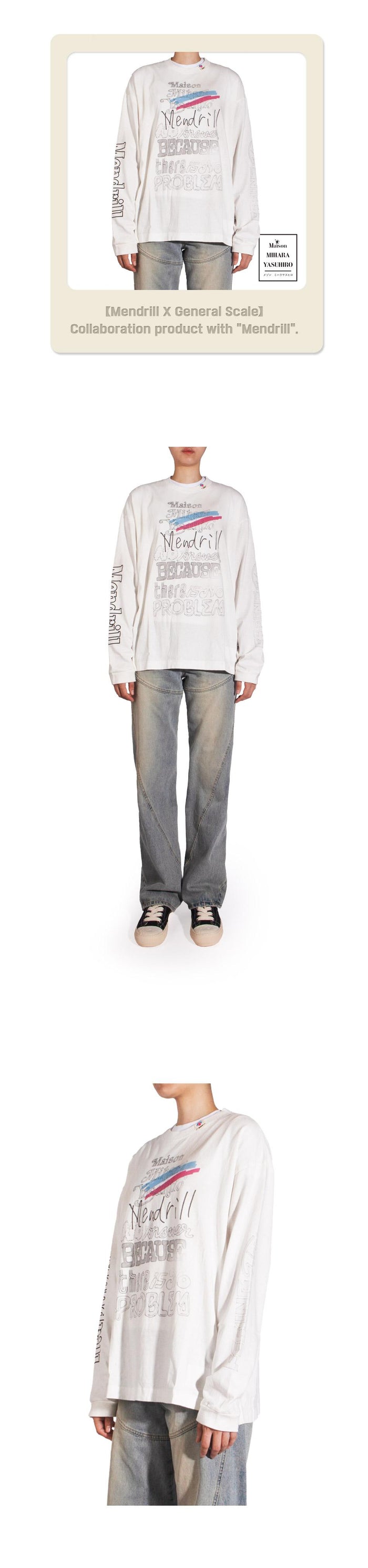 Maison Mihara Yasuhiro Distressed Long Sleeve T-Shirt White