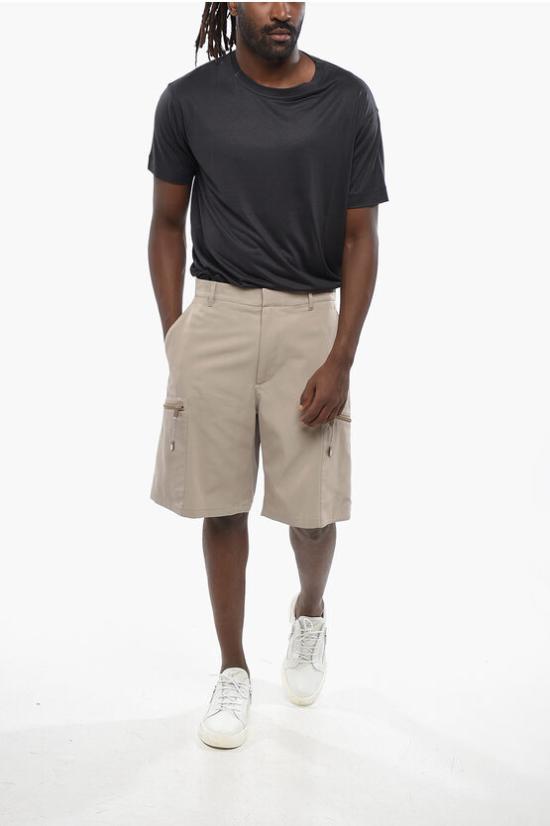 DIOR Beige Cotton Short Pants for Men 483C116A5811121