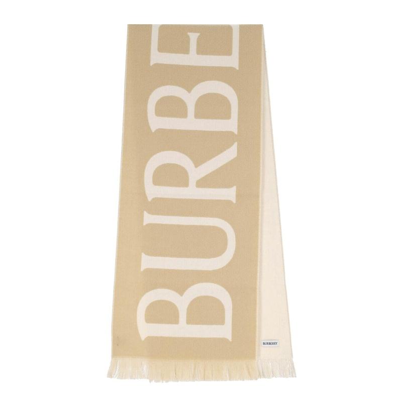 BURBERRY Logo Wool Scarf Unisex