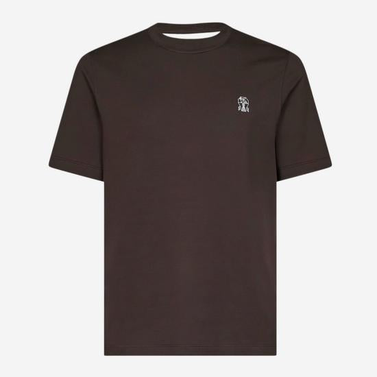 Brunello Cucinelli Cotton Jersey Crewneck T-Shirt for M0B138440 CXR90 BROWN DOM
