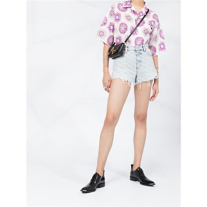 ALEXANDER WANG All Over Logo Denim Short Pants 4DC2204781270