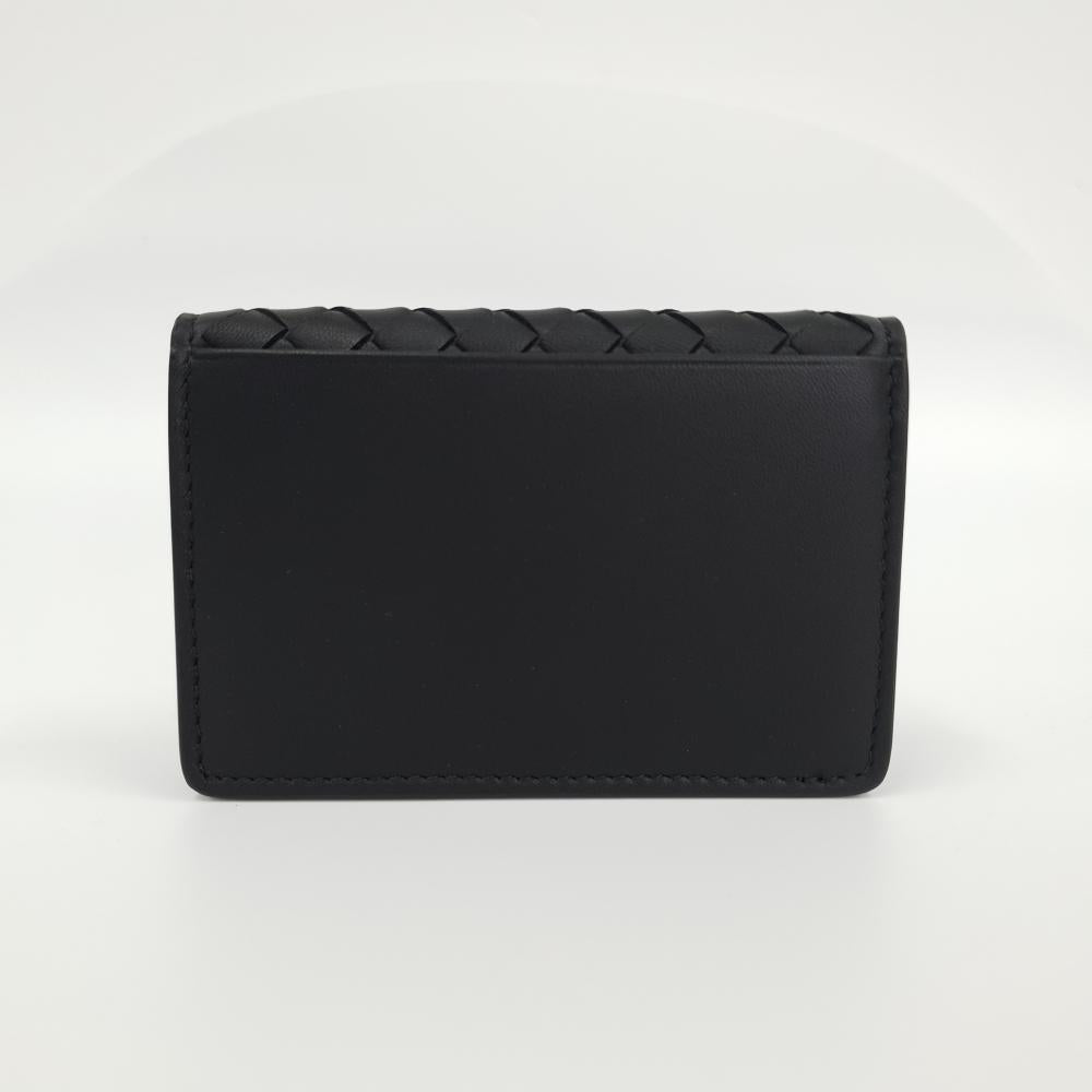 Bottega Veneta Intrecciato Leather Card Holder Black