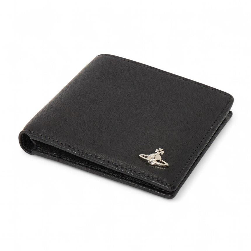 Vivienne Westwood Black Leather Bifold Wallet for Men