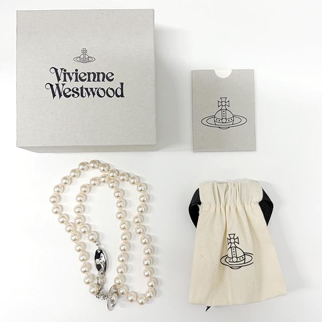 Vivienne Westwood Simonetta Pearl Necklace Pendant Silver Tone