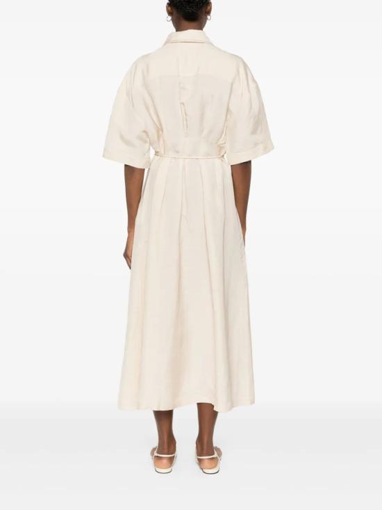 Fabiana Filippi Beige Short Sleeve Long Dress ABDC02 F101 H547 0155
