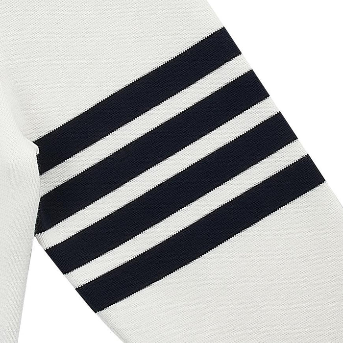 THOM BROWNE 4-Bar Stripe Crewneck Knit Sweater White Men