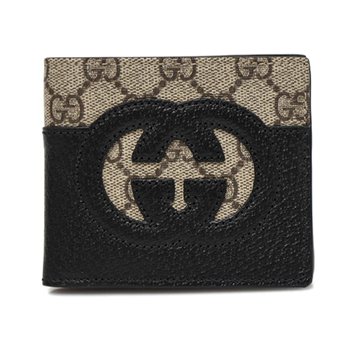 GUCCI GG Cutout Interlocking Leather Bifold Wallet 701420 K9GSG 9769