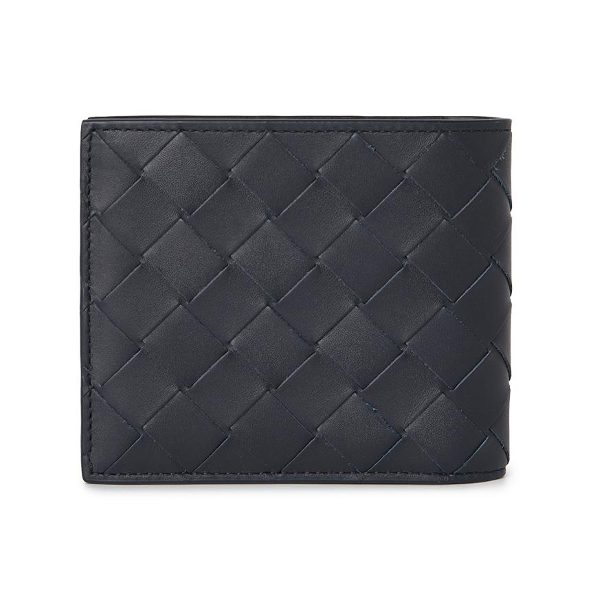 Bottega Veneta Intrecciato Leather Men’s Bifold Wallet Navy