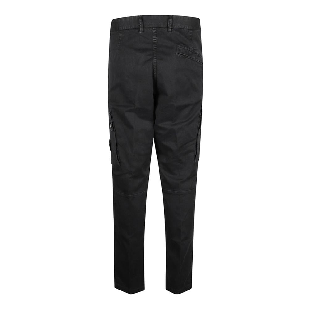 STONE ISLAND Organic Broken Twill Cotton Old Effect Slim Cargo Pants Black