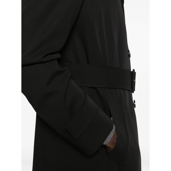 LARDINI Black Wool Blend Single-Breasted Overcoat PADRILCN 64422999