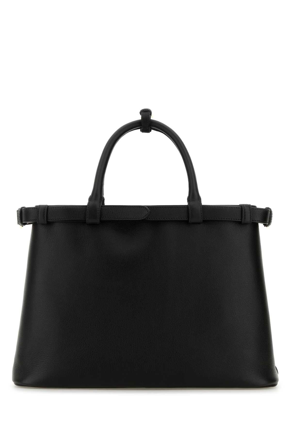 PRADA Black Leather Tote Bag