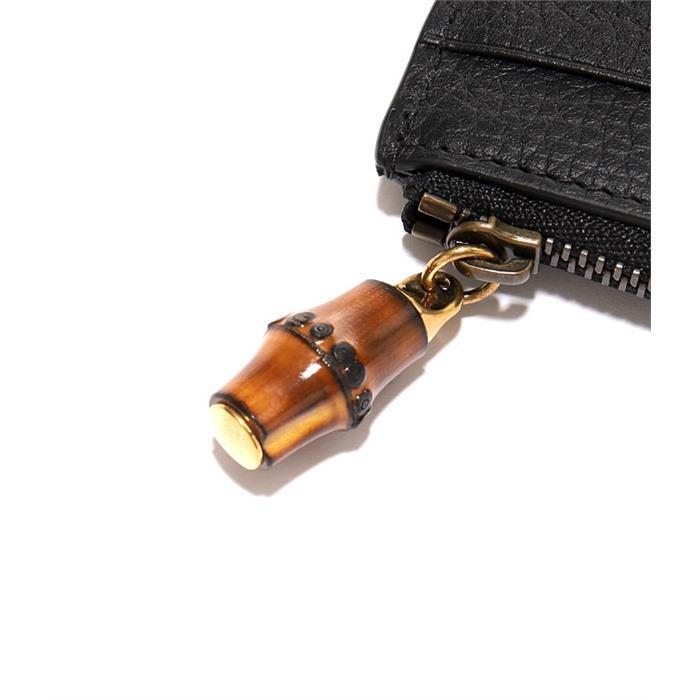 GUCCI Bamboo Leather Card Holder Wallet 739497