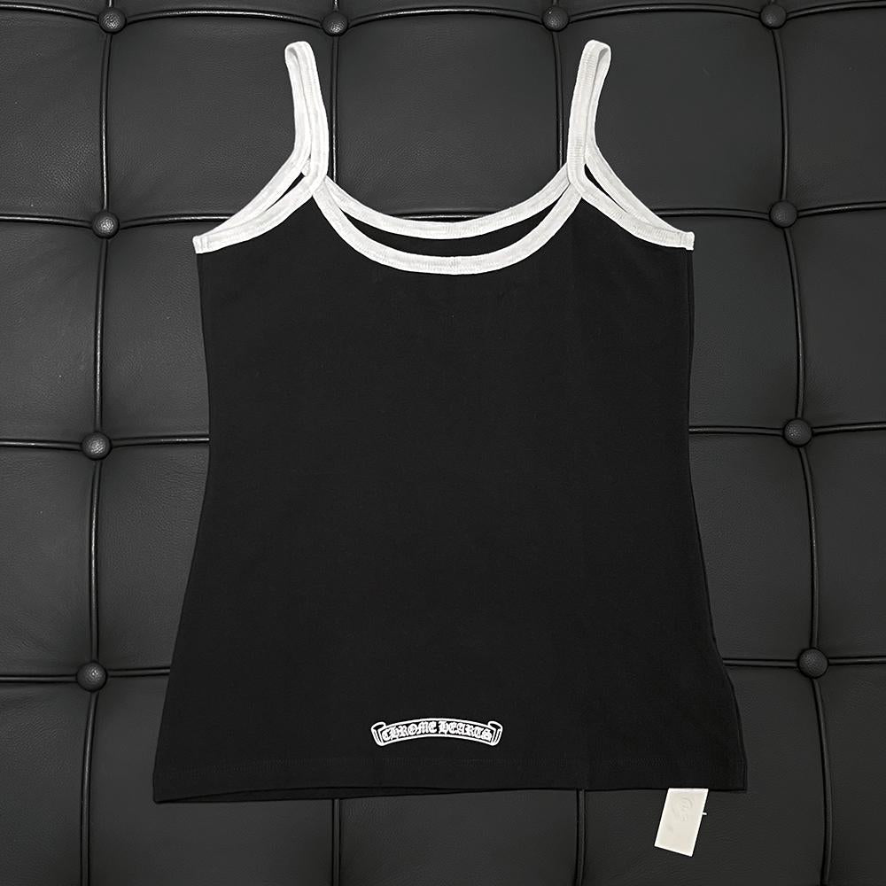 Chrome Hearts Horseshoe Logo Black Tank Top Sleeveless Shirt