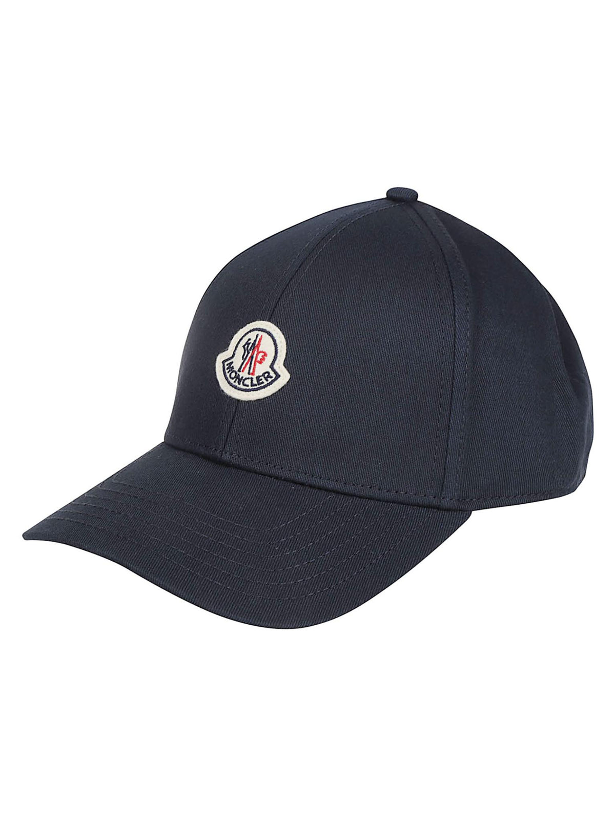Moncler Black Cotton Logo Baseball Cap