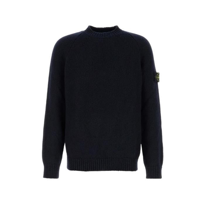 STONE ISLAND Navy Wool Crewneck Sweater Men's