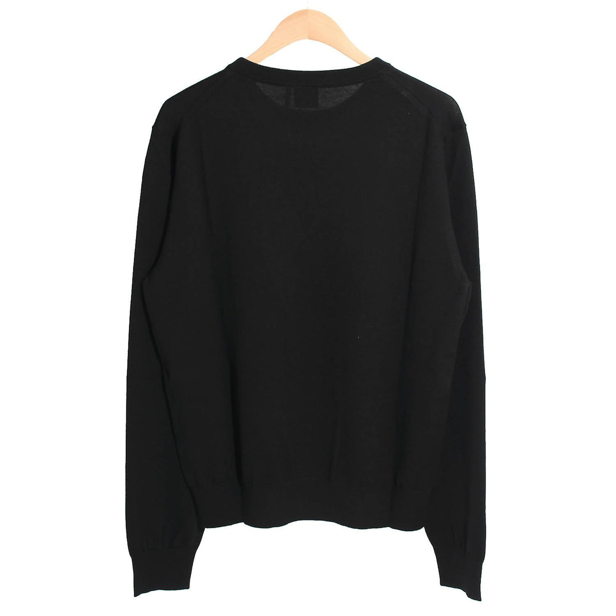 DIOR MEN Black Clover Embroidered Logo Round Neck Knit Sweater