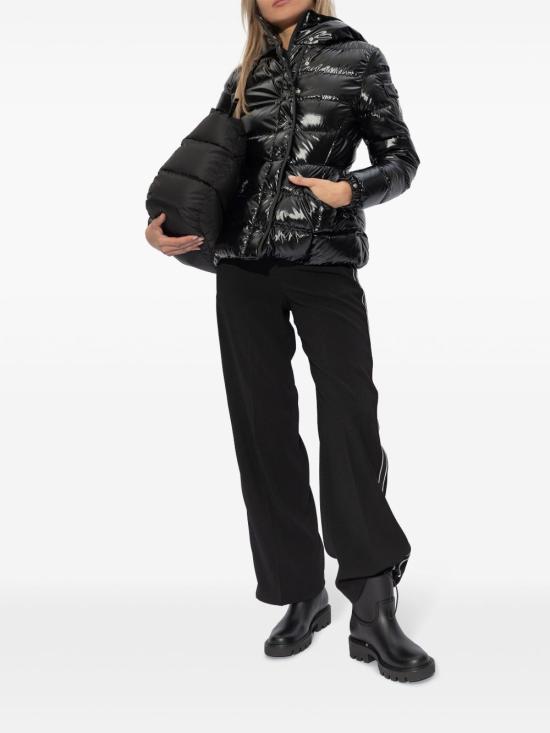 Moncler Black Leather Boots for Women 4G00020 M4522 999 BLACK DOM