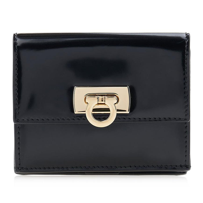 Ferragamo Women's Gancini Black Compact Bifold Wallet 0760658 1