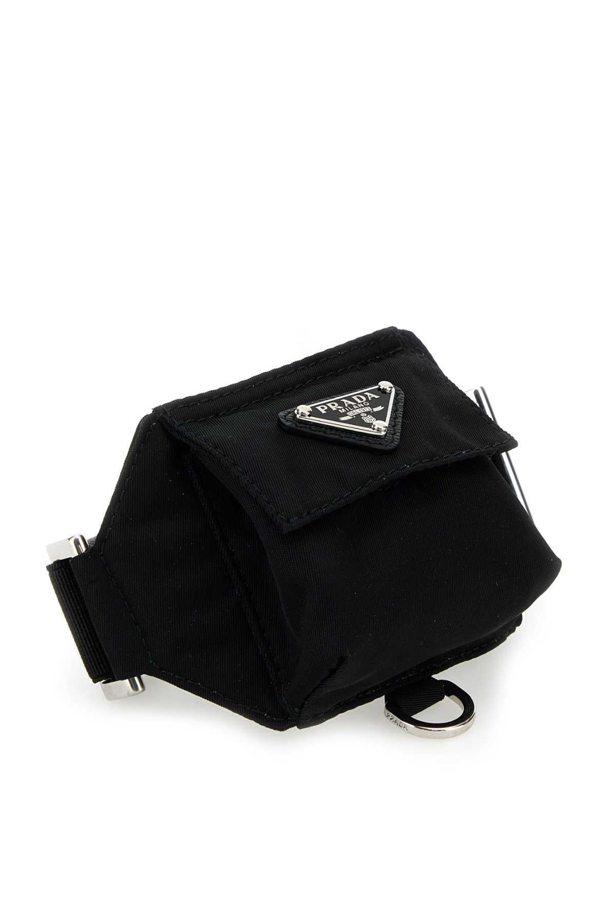 PRADA Black Leather Keyring Pouch