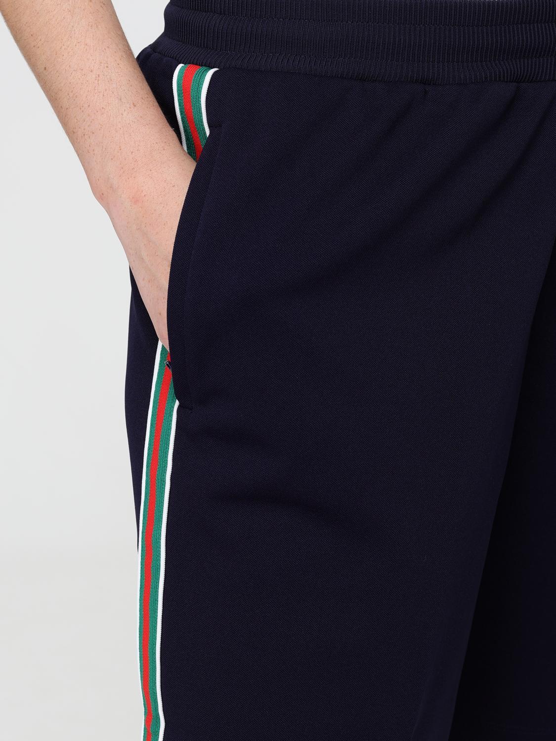 GUCCI Blue Cotton Logo Short Shorts