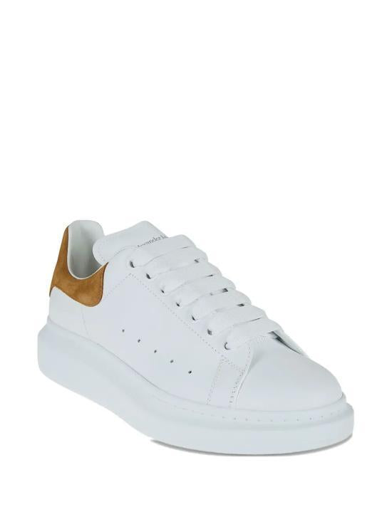Alexander Mcqueen Oversized Leather Sneakers Wom 553770 WIAJW 9900 WHITE TAN DOM