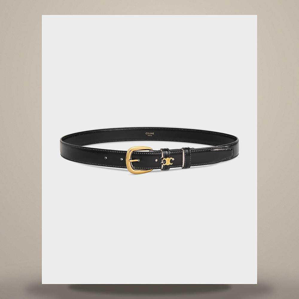 CELINE Vivienne 25mm Belt Black Taurillon Leather 45BNN3A01 38NO