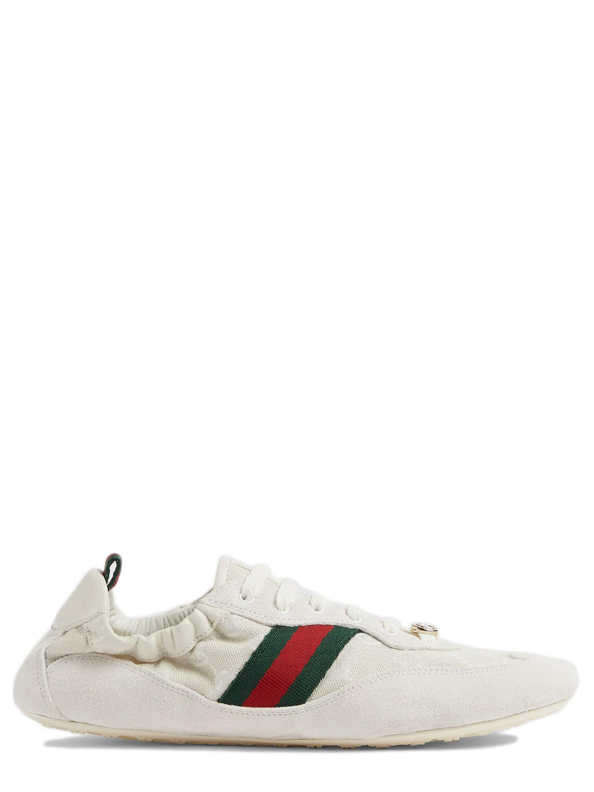 GUCCI White Leather Low-Top Sneakers