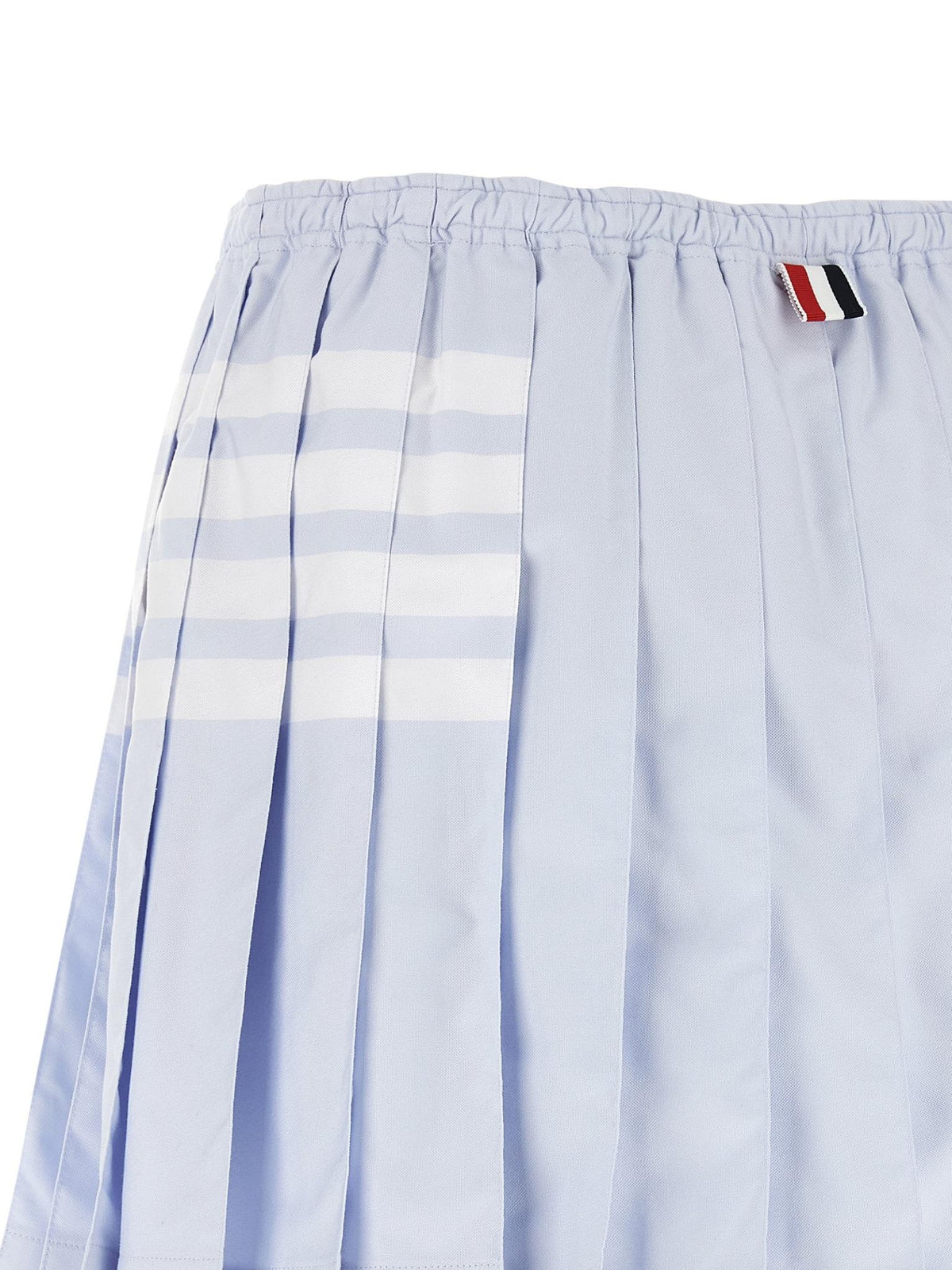 THOM BROWNE Navy Wool Mini Skirt