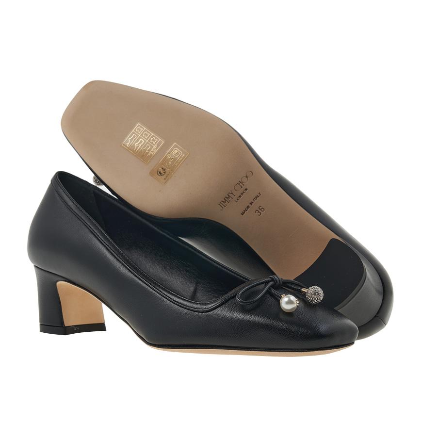 Jimmy Choo Yellow Leather Yelme Pumps ELME 45 NAP BLACK