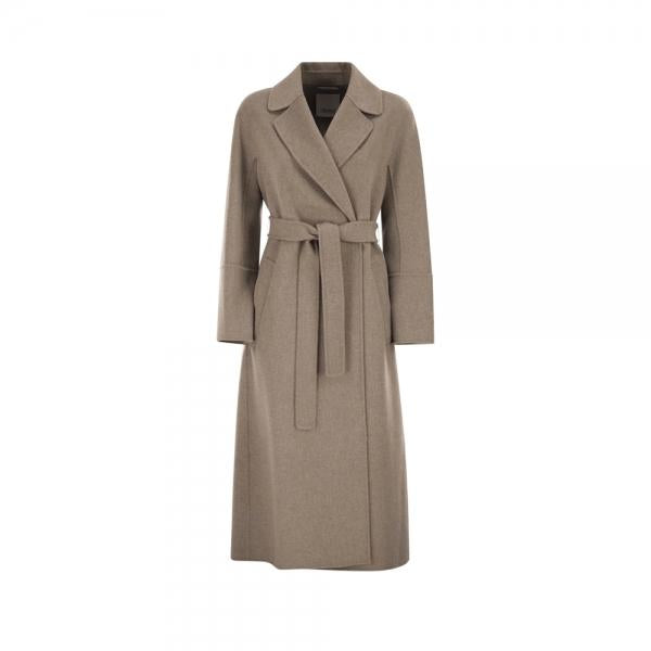 Max Mara Earth Melange Wool Belted Coat 261901 1021