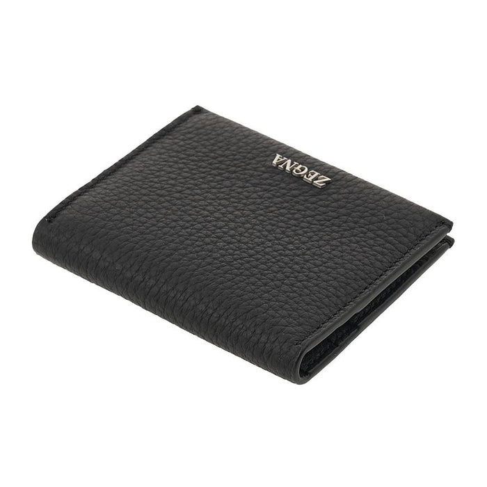 Zegna Men’s Logo Leather Card Holder Wallet LHCVM E1787Z NER