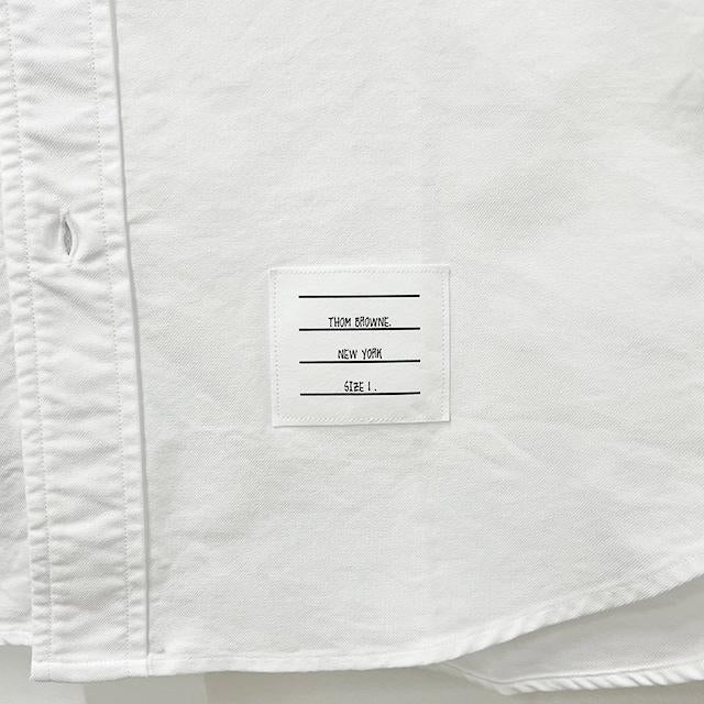 THOM BROWNE Men's Tricolor Grosgrain Trim Short Sleeve Shirt