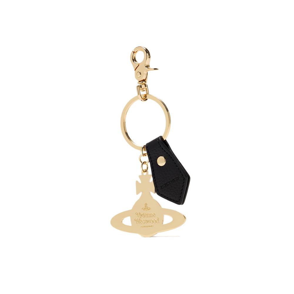 Vivienne Westwood Black ORB Logo Keyring 8203011SU OM0014 N403