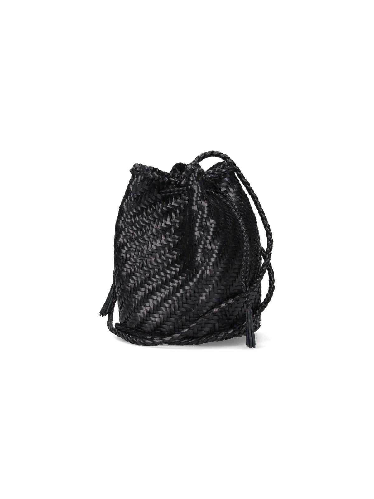 Dragon Diffusion Black Woven Leather Shoulder Bag
