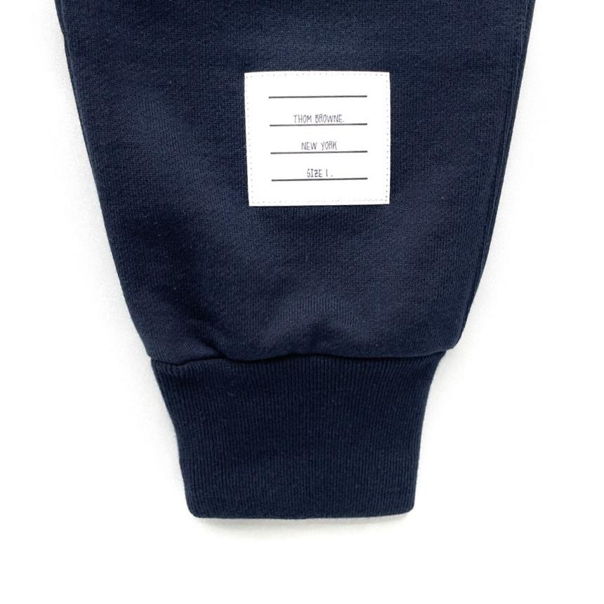 THOM BROWNE Armband Cotton Sweatpants Joggers Navy Men