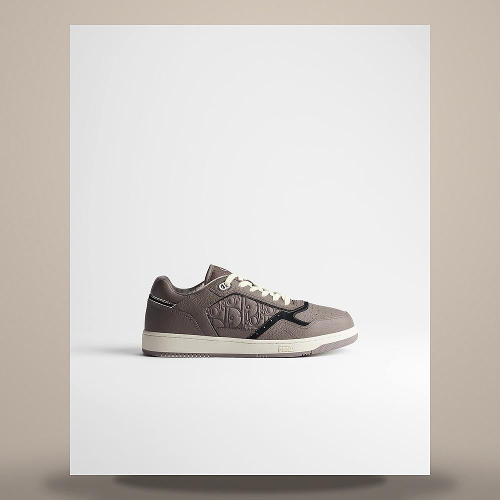DIOR Gray Grain Calfskin B27 Uptown Low-Top Sneakers 3SN272AFDH835