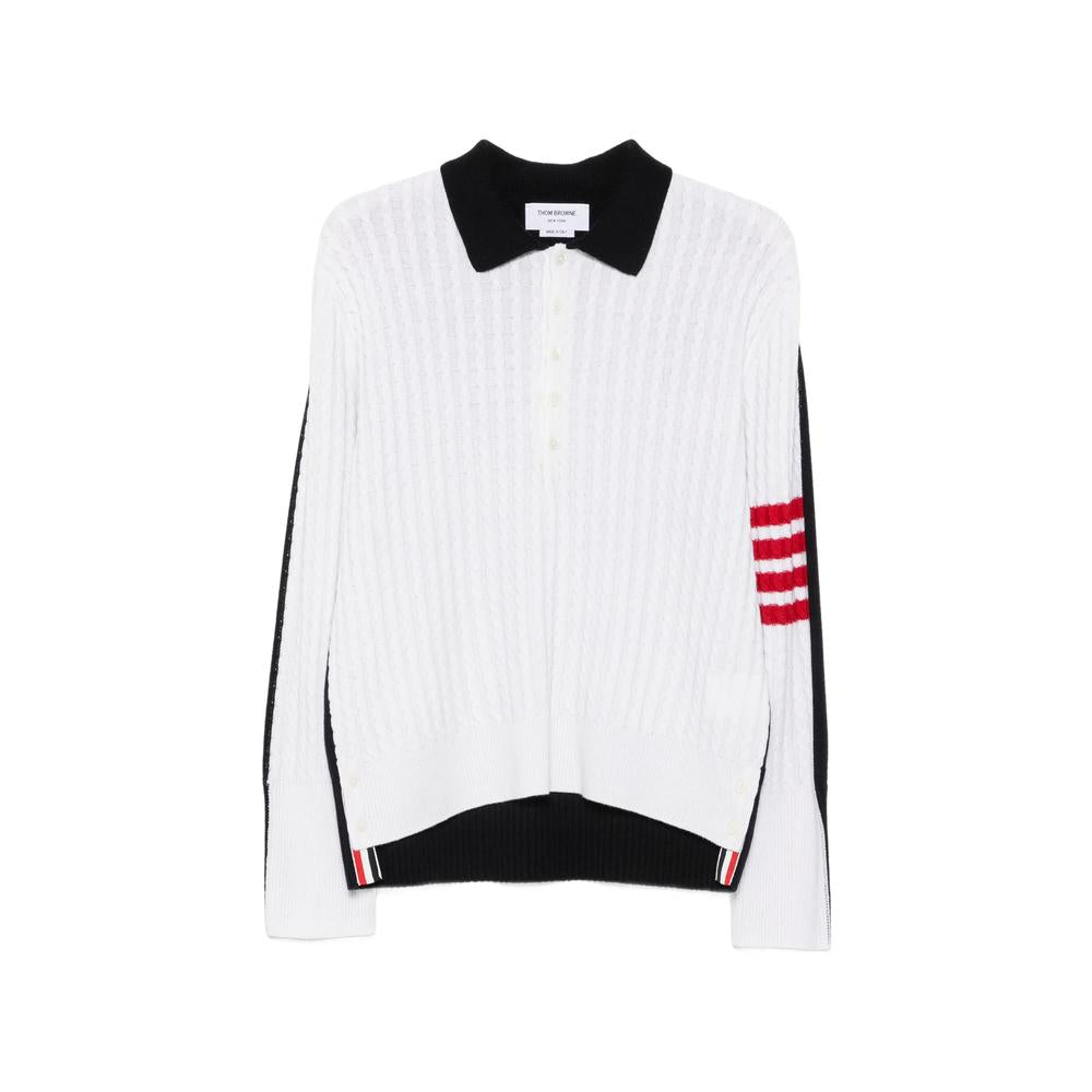THOM BROWNE Gray Wool Turtleneck Knit Sweater for Men